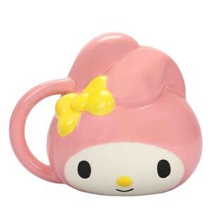 Bioworld Sanrio My Melody Face Sculpted Mug Pink Yellow NEW 10‎ oz